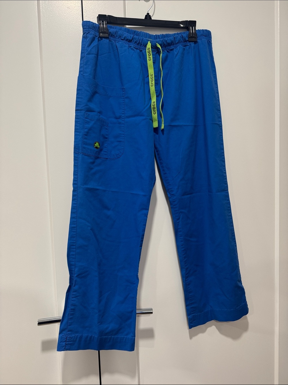 CROCS Bright Blue Jogger Pants with Neon Green Drawstring
